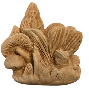 Mushroom And Frog Figurine Holder Morel Toad Collectible Vintage Small